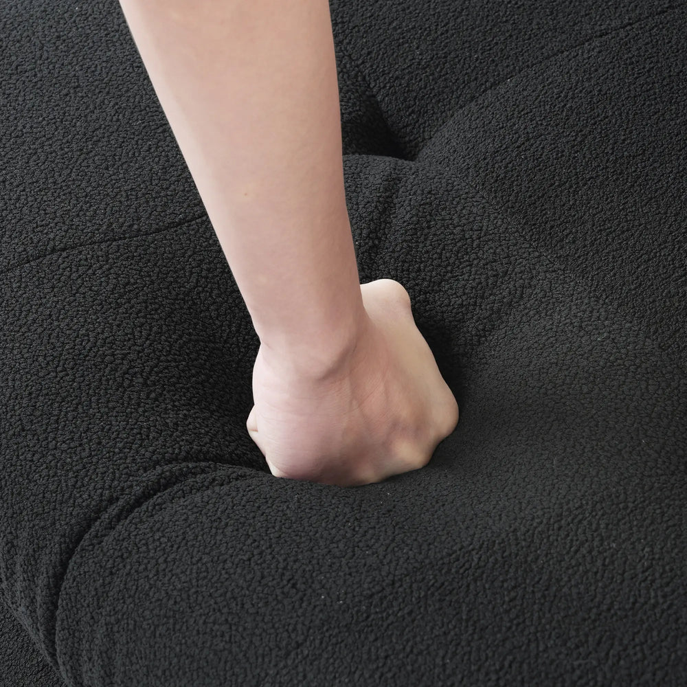 Matrix Italian Modular Sofas | Black Teddy Velvet Couch Sectionals 3-seaters
