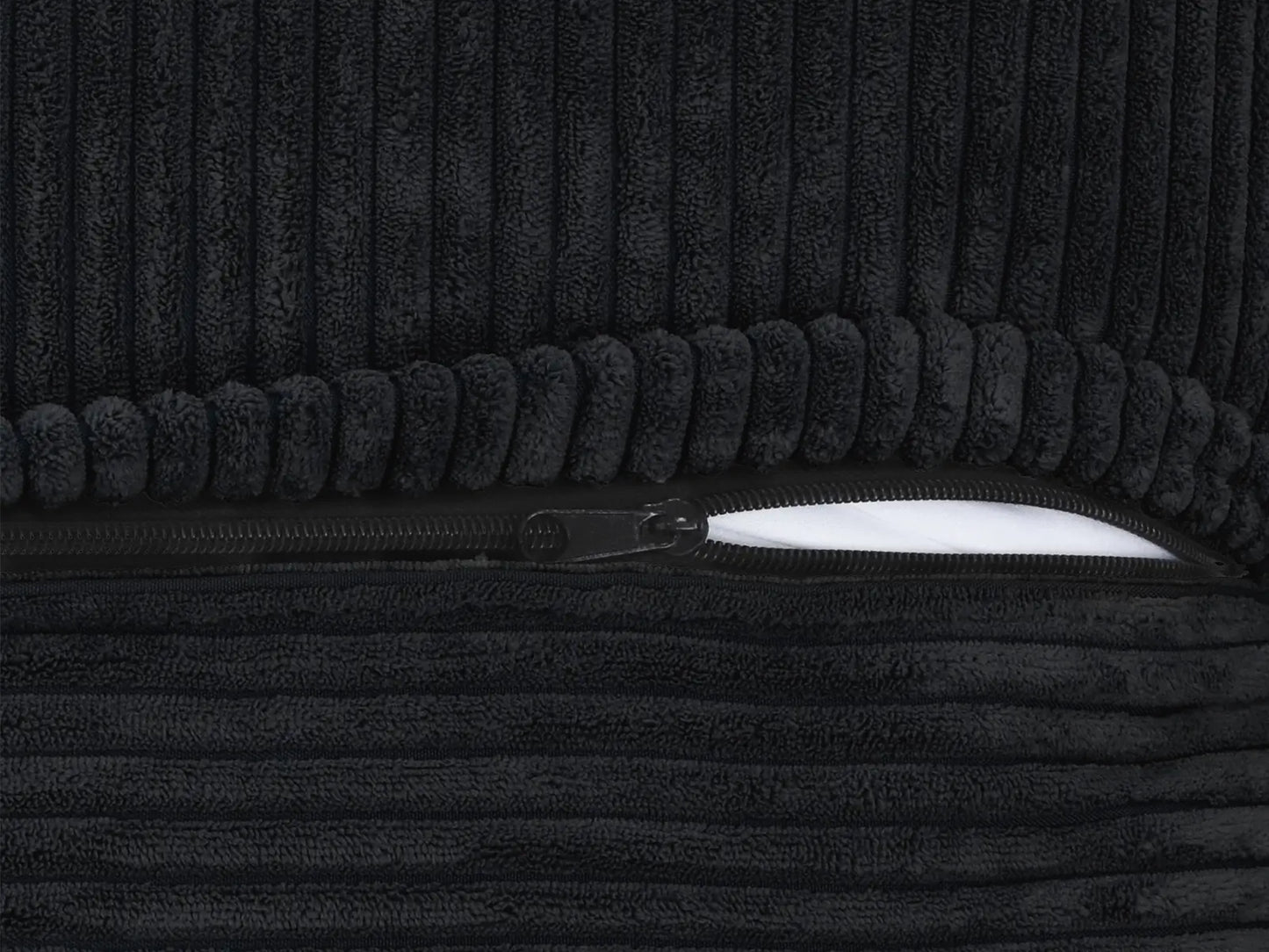 Fundas para sofás modulares modernos Matrix | Fundas de pana negra para sofá de 3 plazas con 2 otomanas