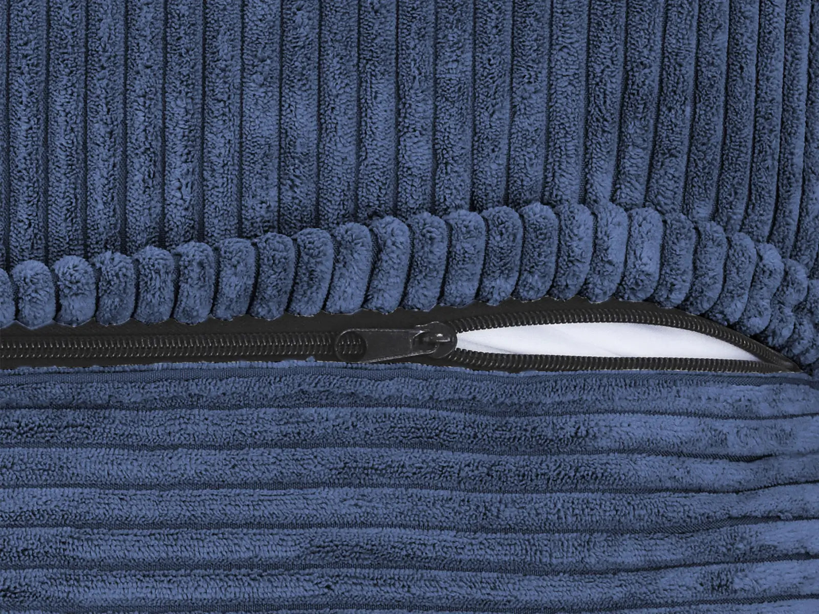 Sofá biplaza Matrix de pana azul | 2 piezas, asientos para espacios pequeños, fácil de limpiar, diseño elegante
