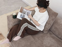 Matrix 4-Seater Brown Sofa Set | 5-Piece (Includes 1 Ottoman), Corduroy Fabric, Washable Cushion Covers