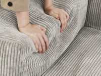 Matrix 4-Seater Grey U-Shaped Sectional | 6-Piece (Includes 2 Ottomans), Corduroy Fabric, Family Room Seating, Washable Cushion Covers