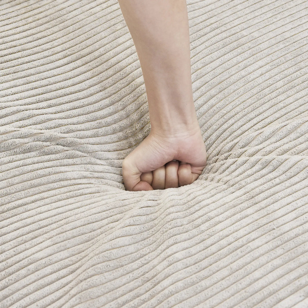 Matrix Modern Modular Sofas | Beige Corduroy Ottomans