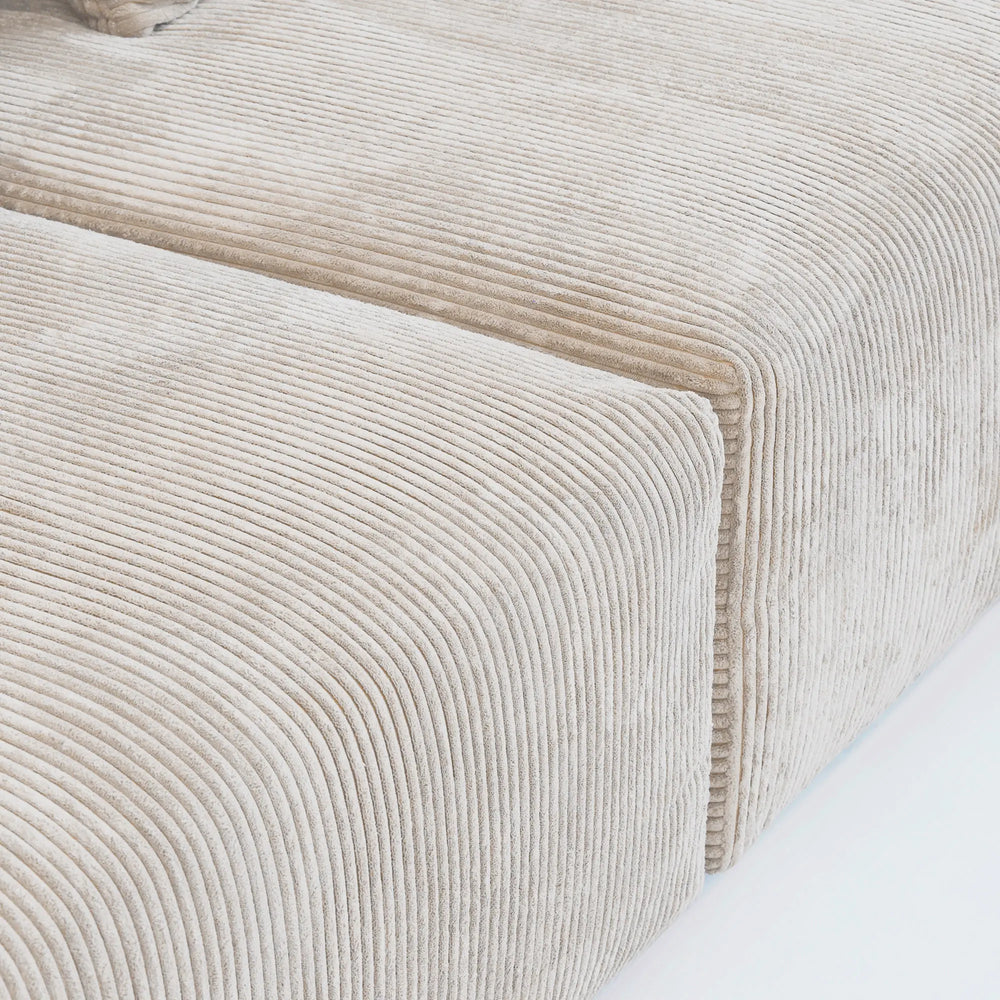 Matrix Modern Modular Sofas | Beige Corduroy U shaped Sectionals 4-seaters With 2 Ottoman