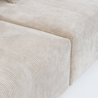 Matrix Modern Modular Sofas | Beige Corduroy U shaped Sectionals 4-seaters With 2 Ottoman