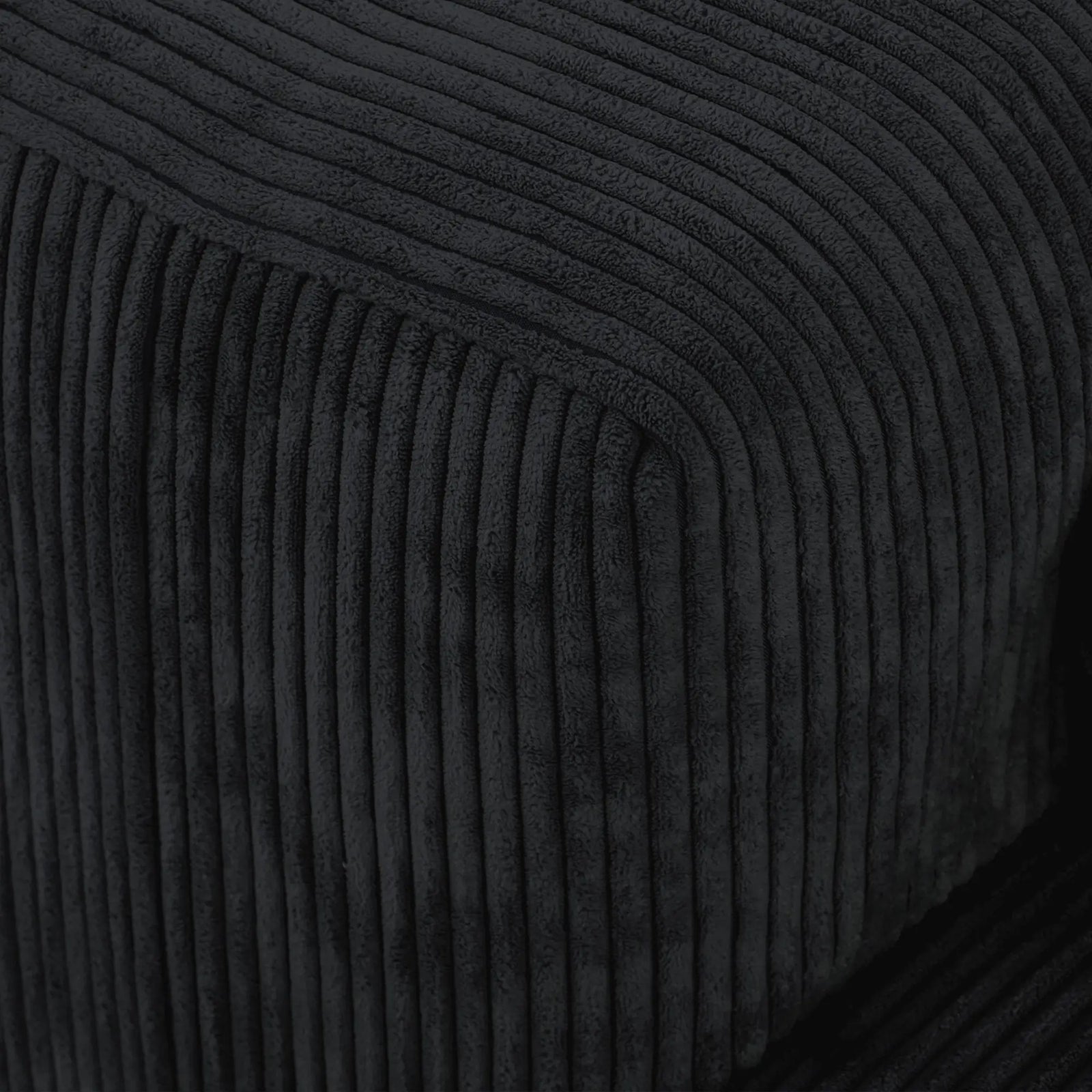Sofá modular en forma de L Matrix de 3 plazas, color negro, lavable | 4 piezas (incluye 1 otomana), tejido de pana, diseño modular