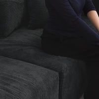 Matrix Modern Modular Sofas | Black Corduroy Couch Sectionals 3-seaters