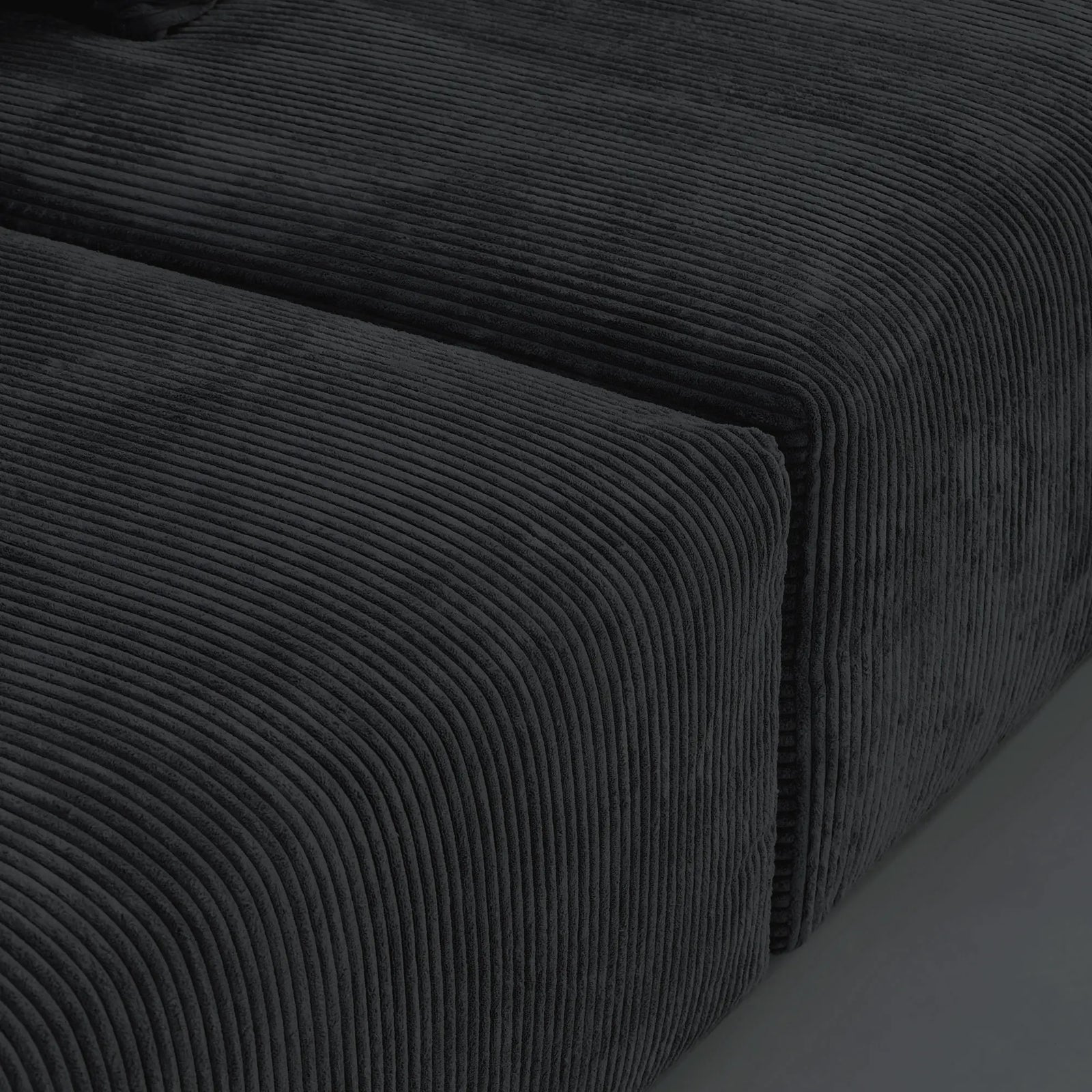Sofá seccional en forma de U lavable Matrix de 3 plazas, color negro | Juego de 5 piezas (incluye 2 otomanas), tejido de pana, diseño modular