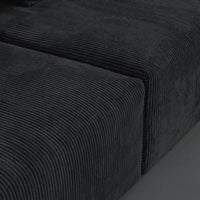 Matrix Modern Modular Sofas | Black Corduroy U shaped Sectionals 6-seaters