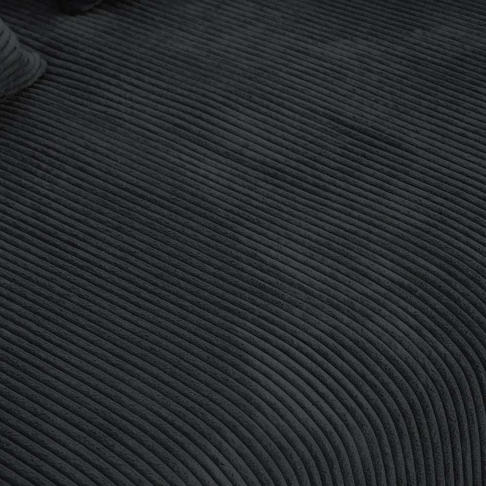Matrix Modern Modular Sofas | Black Corduroy U shaped Sectionals 6-seaters