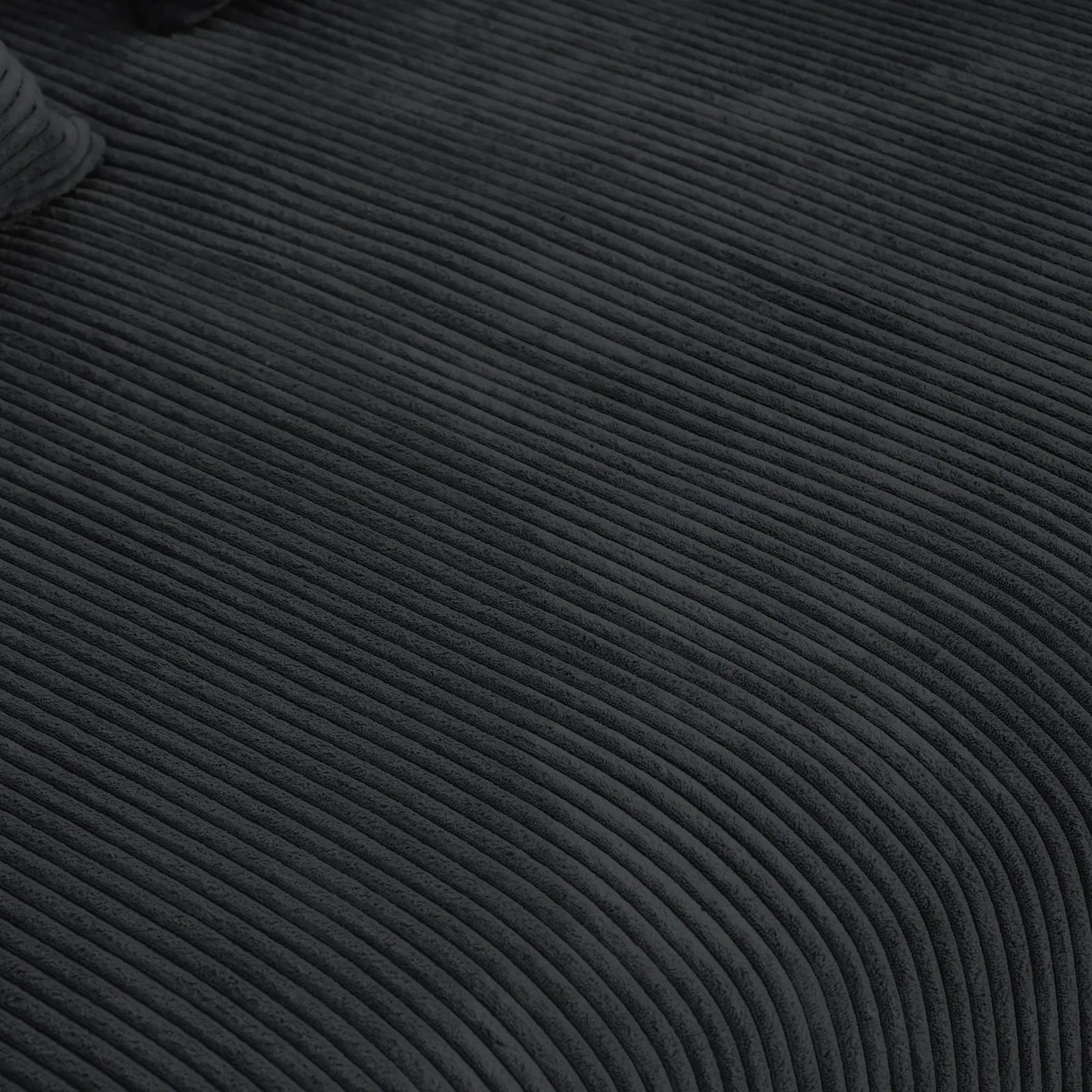 Sofá seccional en forma de U lavable Matrix de 3 plazas, color negro | Juego de 5 piezas (incluye 2 otomanas), tejido de pana, diseño modular