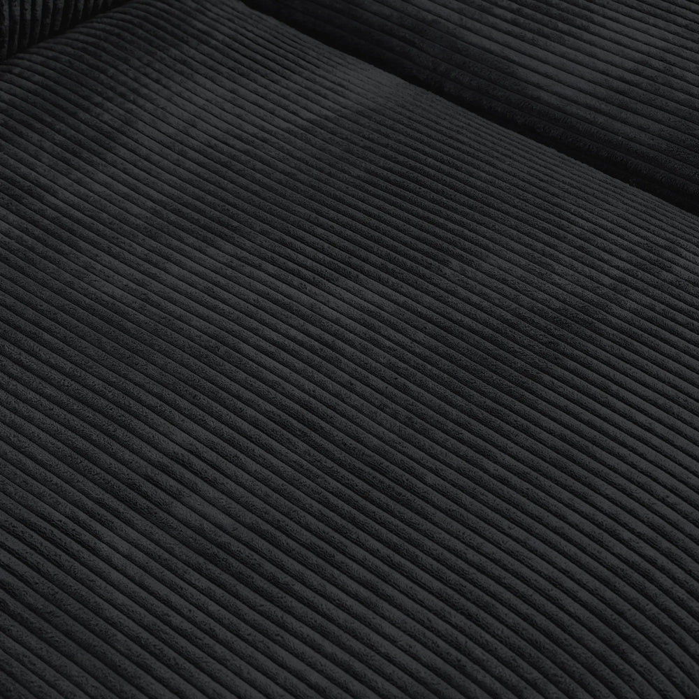 Matrix Modern Modular Sofas | Black Corduroy U shaped Sectionals 6-seaters