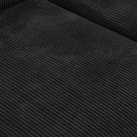Matrix Modern Modular Sofas | Black Corduroy U shaped Sectionals 6-seaters