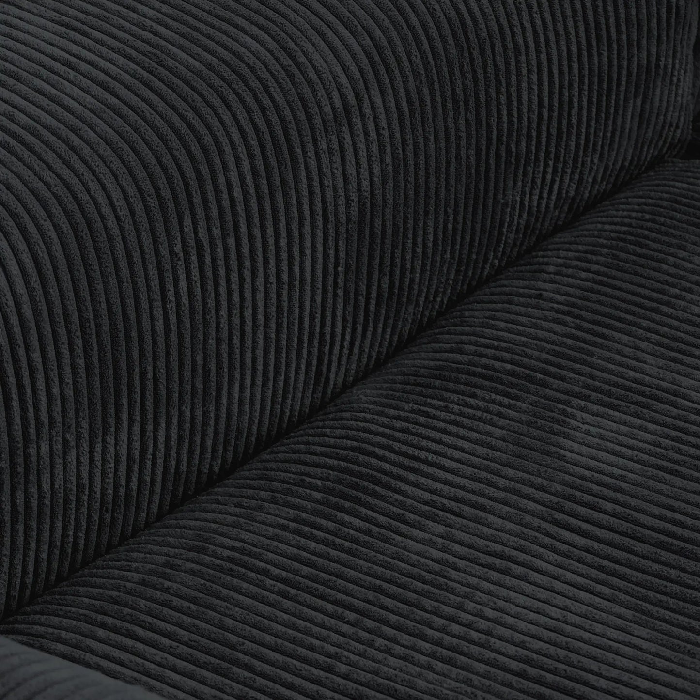 Matrix Modern Modular Sofas | Black Corduroy U shaped Sectionals 6-seaters