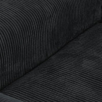 Matrix Modern Modular Sofas | Black Corduroy U shaped Sectionals 6-seaters