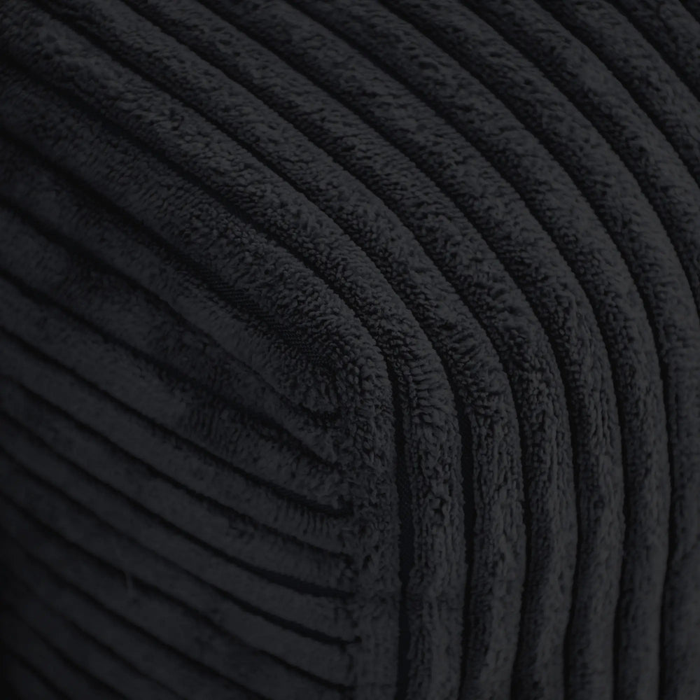 Matrix Modern Modular Sofas | Black Corduroy Ottomans