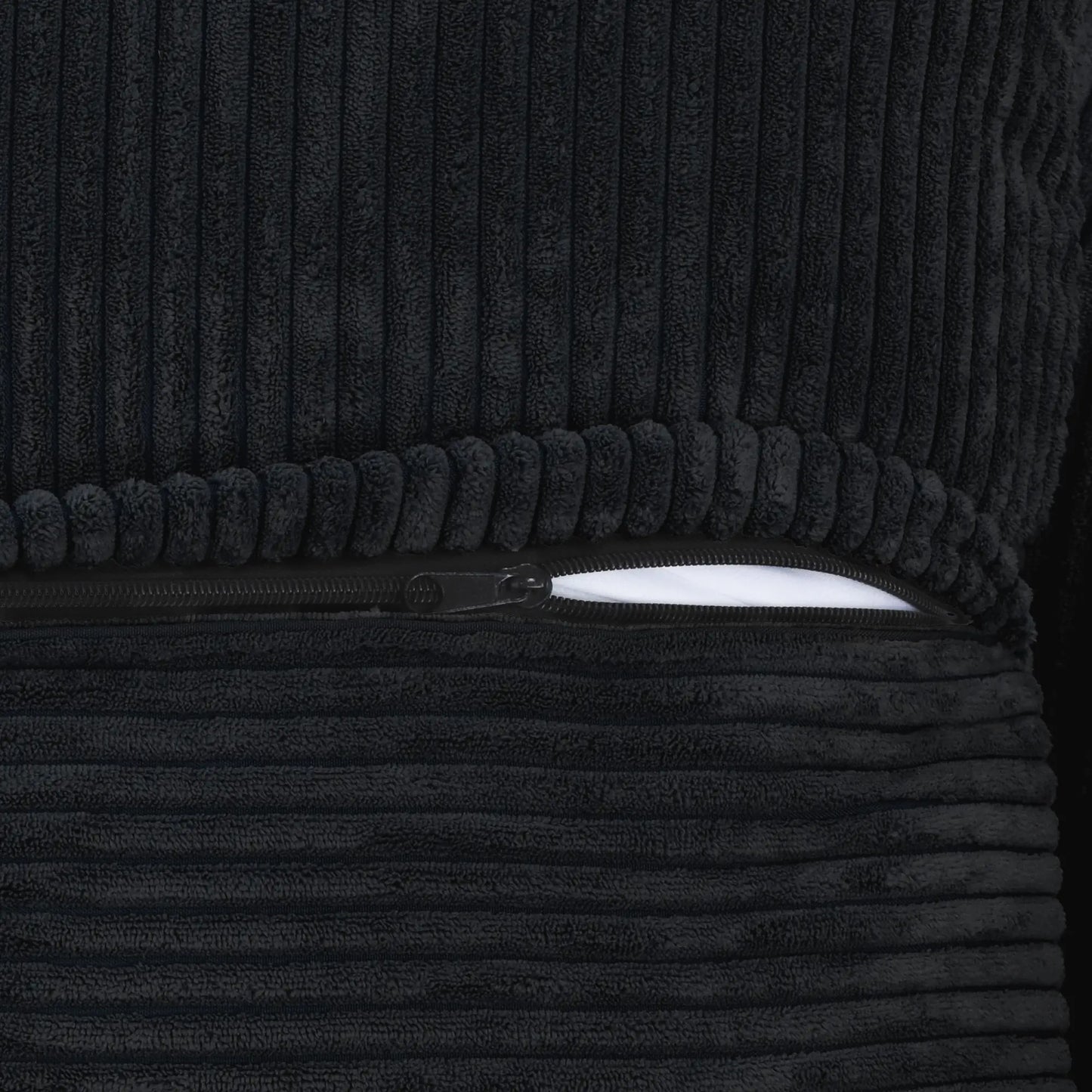 Matrix Modern Modular Sofas | Black Corduroy U shaped Sectionals 6-seaters