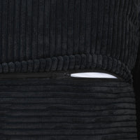 Matrix Modern Modular Sofas | Black Corduroy U shaped Sectionals 6-seaters
