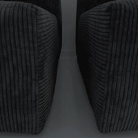 Matrix Modern Modular Sofas Covers | Modular Sofas Black Corduroy Cover for Middle Seat