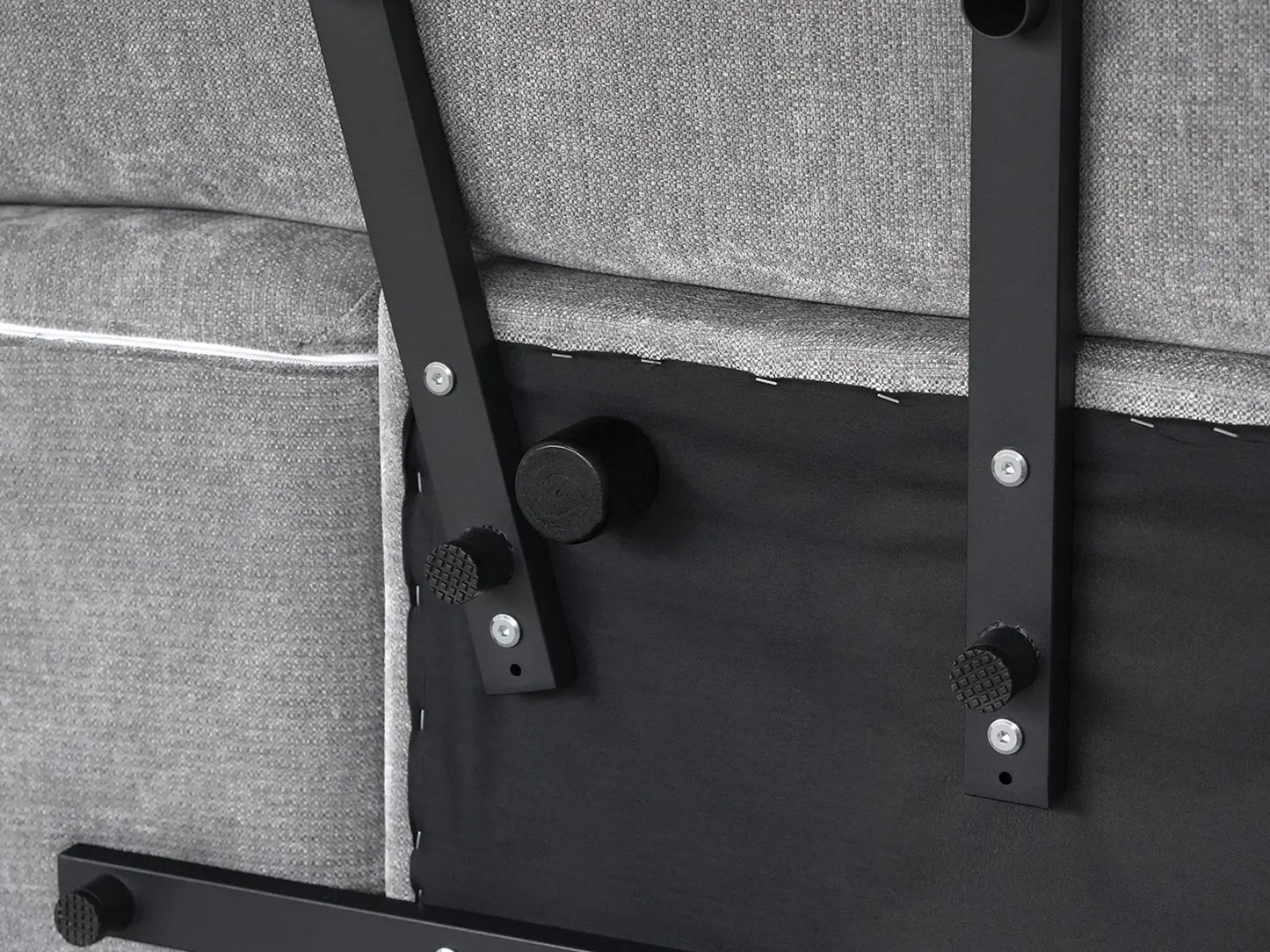 Seccional Matrix de 2 plazas con chaise longue gris claro | 3 piezas (incluye 1 otomana), tejido de lino, asientos para sala de estar