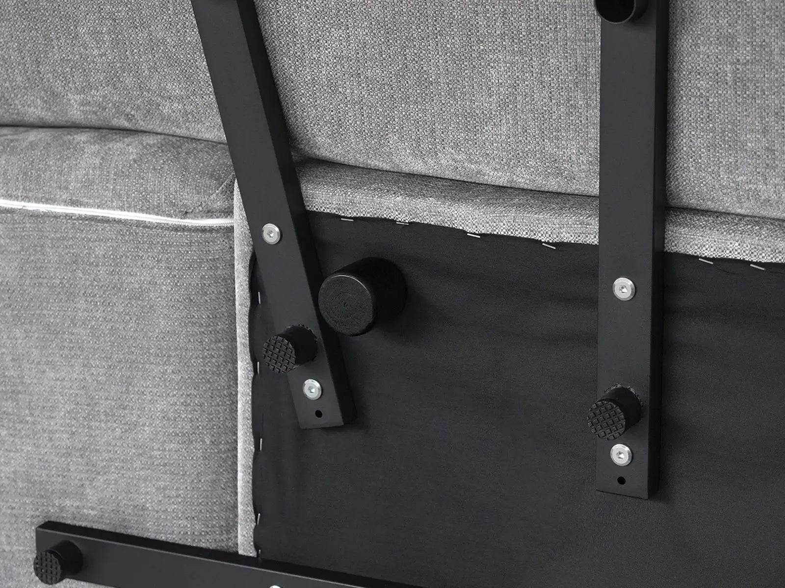 Seccional Matrix de 2 plazas con chaise longue gris claro | 3 piezas (incluye 1 otomana), tejido de lino, asientos para sala de estar