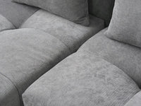 Seccional Matrix de 2 plazas con chaise longue gris claro | 3 piezas (incluye 1 otomana), tejido de lino, asientos para sala de estar