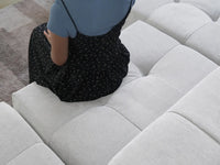 Puf Matrix de lino blanco | 1 pieza (incluye 1 puf), diseño modular