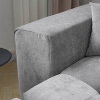 Matrix Classic Modular Sofas | Light Grey Cotton and Linen Loveseats 2-seaters with 1 Ottoman