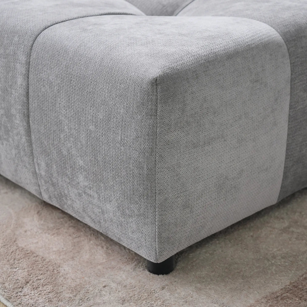 Matrix Classic Modular Sofas | Light Grey Cotton and Linen Loveseats 2-seaters with 1 Ottoman