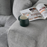 Matrix Classic Modular Sofas | Light Grey Cotton and Linen Loveseats 2-seaters with 1 Ottoman