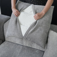 Matrix Classic Modular Sofas | Light Grey Cotton and Linen Loveseats 2-seaters with 1 Ottoman