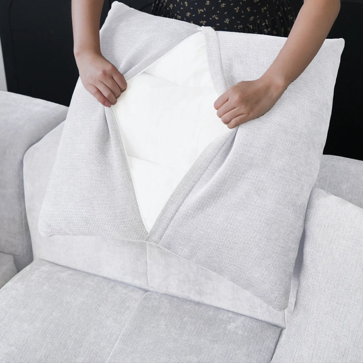 Sofás modulares Matrix Classic | Conjunto de sofás de 4 piezas en algodón y lino blanco de 2 plazas