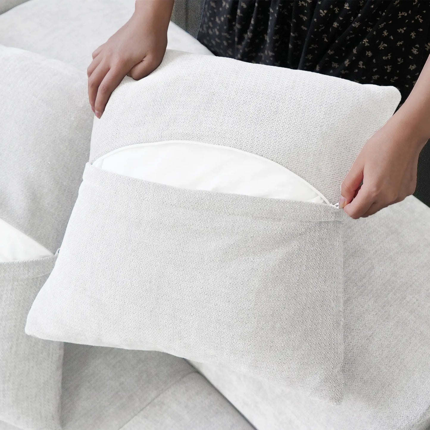 Matrix Classic Modular Sofas | White Cotton and Linen Couch Sectionals 4-seaters