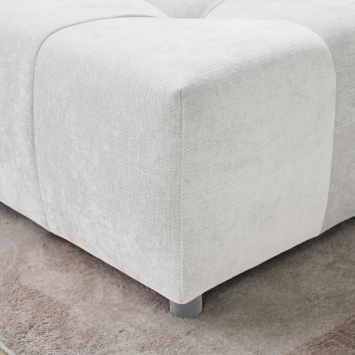 Sofás modulares Matrix Classic | Conjunto de sofás de 4 piezas en algodón y lino blanco de 2 plazas