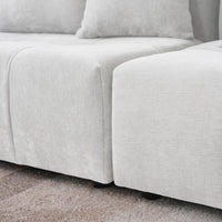 Matrix Classic Modular Sofas | White Cotton and Linen Couch Sectionals 3-seaters with 1 Ottoman