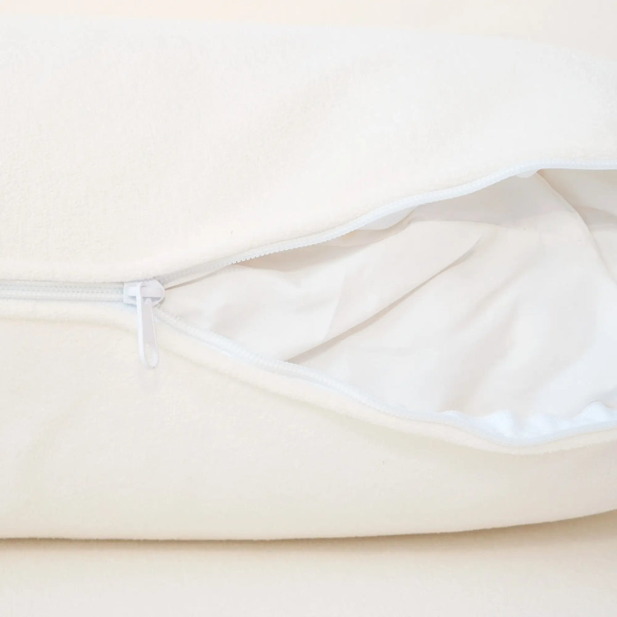 Matrix 2-Seater Beige Modular Chaise Sectional | 3-Piece (includes 1 Ottoman), Cloud Velvet Fabric, Apartment Friendly