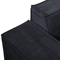 Matrix Classic Sectional Sofas | Black Corduroy U shaped Sectionals 3-seaters With 2 Ottoman