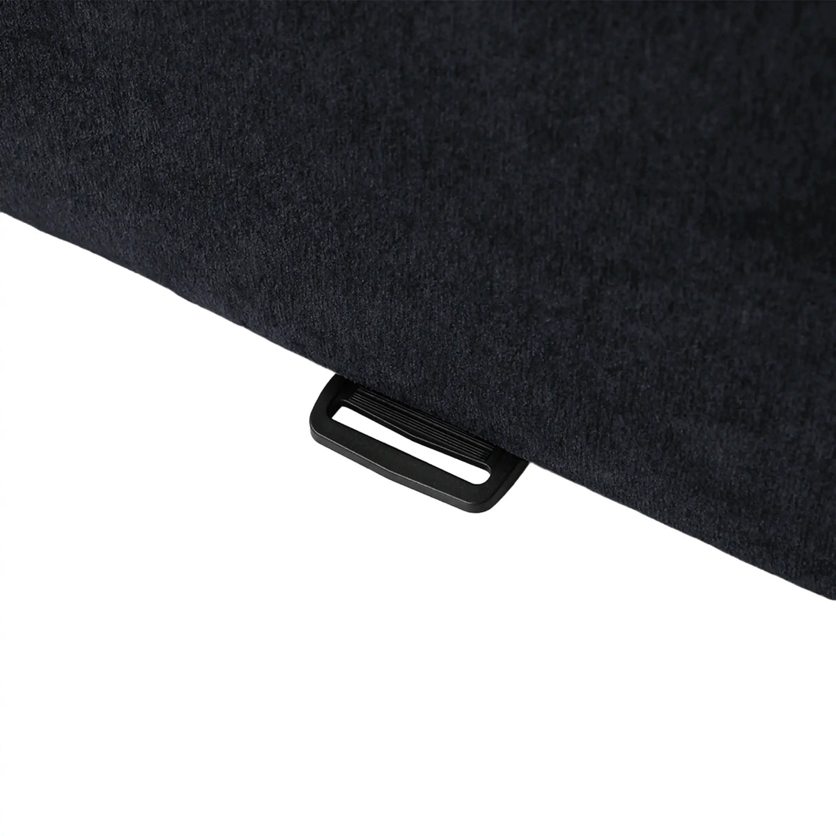 Matrix 2-Seater Black Modular Chaise Sectional | 3-Piece (includes 1 Ottoman), Cloud Velvet Fabric, Compact Design