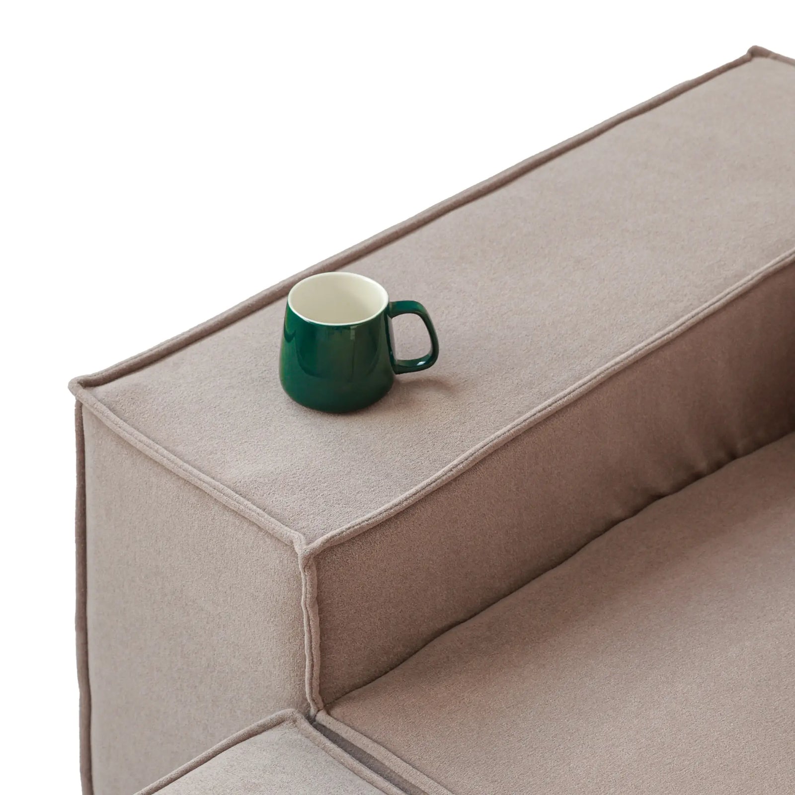 Sofá modular de dos plazas Matrix, color marrón | 2 piezas, tela Cloud Velvet, para espacios pequeños