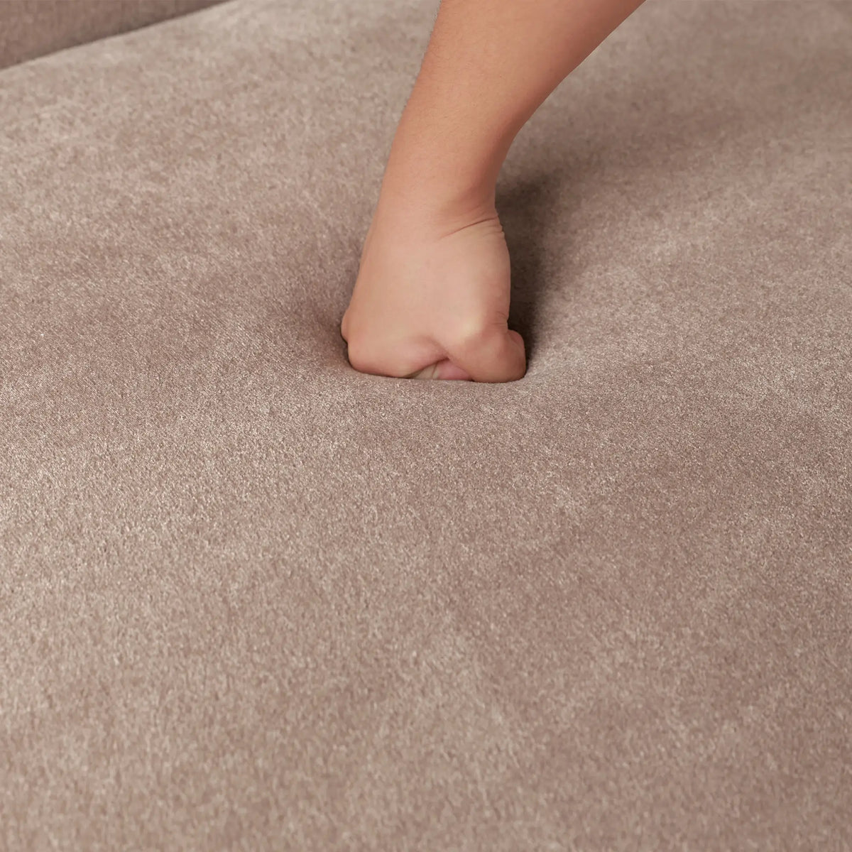 Matrix 2-Seater Brown Modular Chaise Sectional | 3-Piece (includes 1 Ottoman), Cloud Velvet Fabric, Small Space