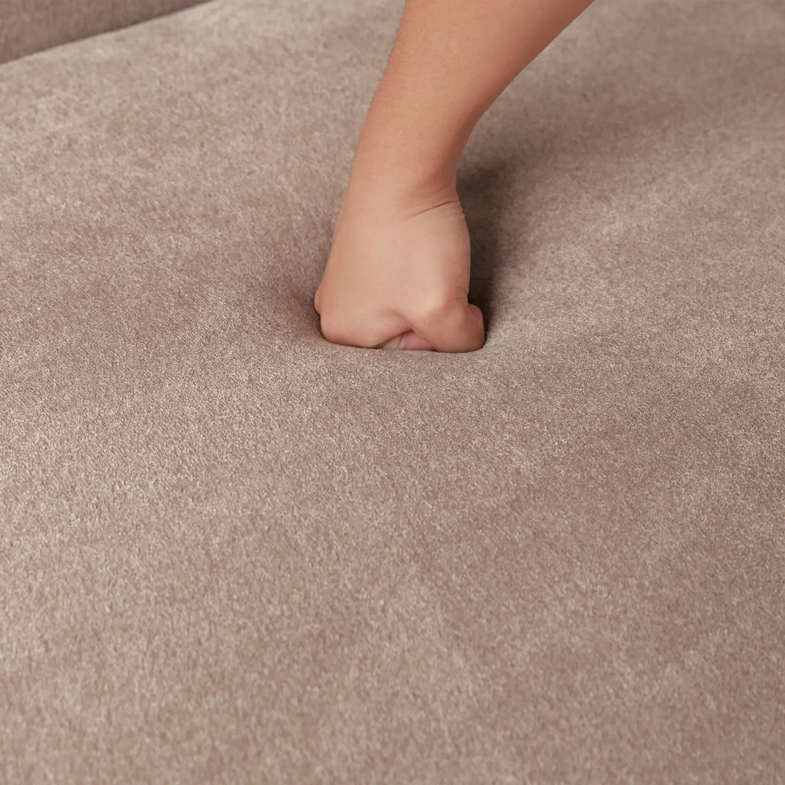 Sofá modular de dos plazas Matrix, color marrón | 2 piezas, tela Cloud Velvet, para espacios pequeños