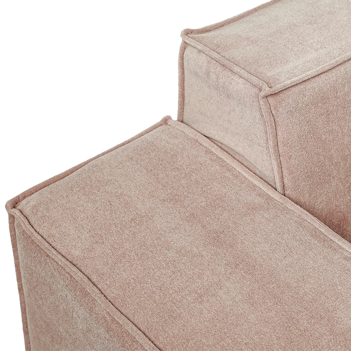 Matrix 2-Seater Brown Modular Chaise Sectional | 3-Piece (includes 1 Ottoman), Cloud Velvet Fabric, Small Space