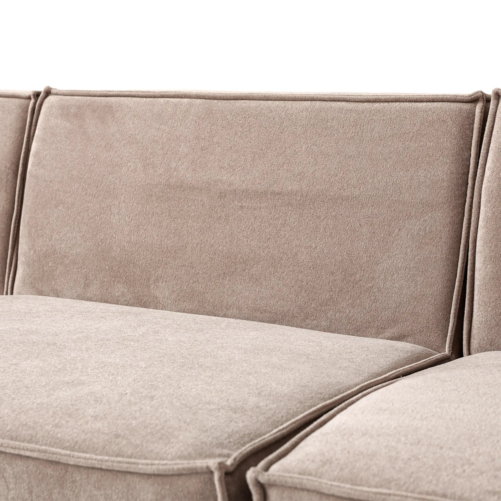 Matrix Classic Sectional Sofas | Brown Corduroy U shaped Sectionals 4-seaters with 1 Ottoman