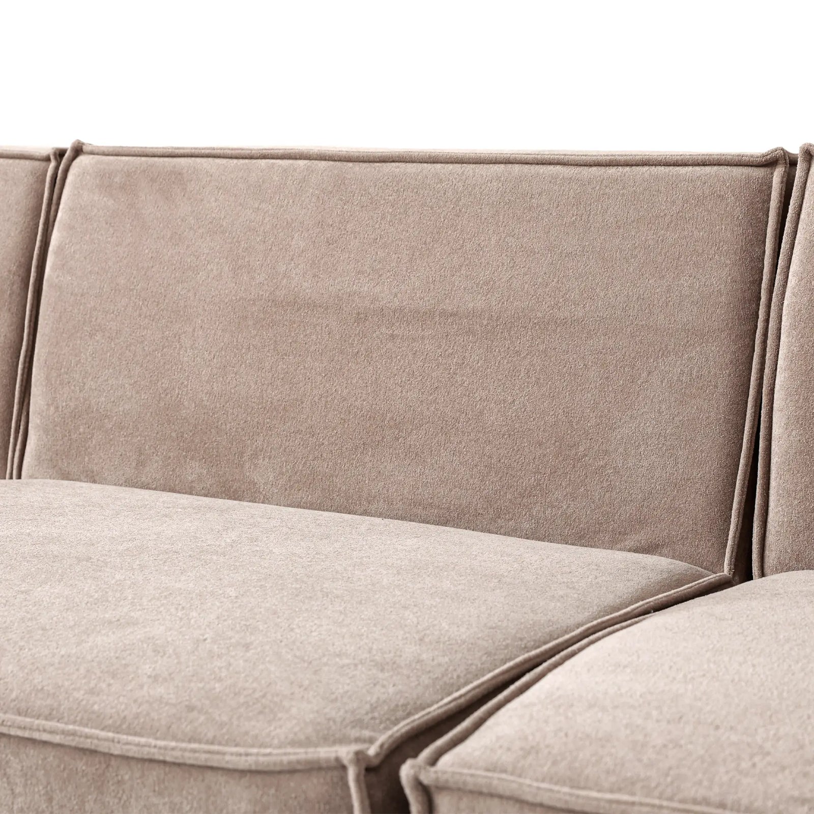 Sofá modular de dos plazas Matrix, color marrón | 2 piezas, tela Cloud Velvet, para espacios pequeños