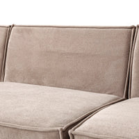 Matrix Classic Sectional Sofas | Brown Corduroy U shaped Sectionals 4-seaters with 1 Ottoman