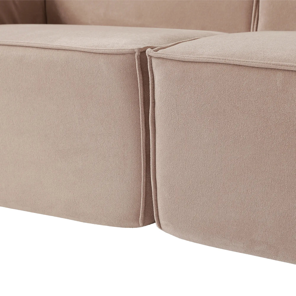 Matrix Classic Sectional Sofas | Brown Corduroy U shaped Sectionals 4-seaters with 1 Ottoman