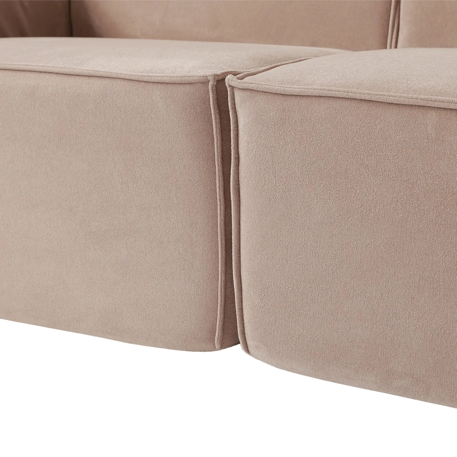 Sofá modular de dos plazas Matrix, color marrón | 2 piezas, tela Cloud Velvet, para espacios pequeños