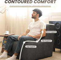 Essential Classic Floor Sofas | Black Chenille and Linen Couch Sectionals 6-seaters