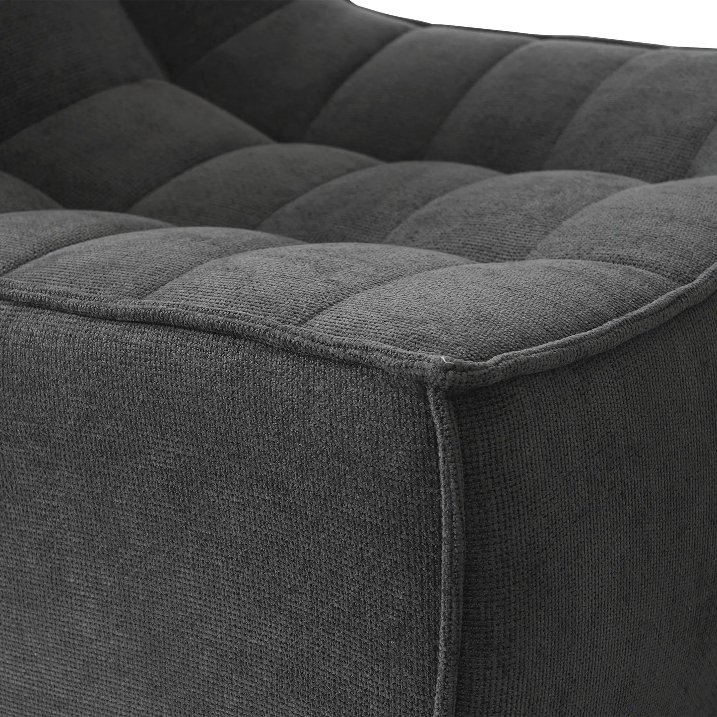 Essential Classic Floor Sofas | Black Chenille and Linen Couch Sectionals 6-seaters