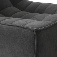 Essential Classic Floor Sofas | Black Chenille and Linen Couch Sectionals 6-seaters