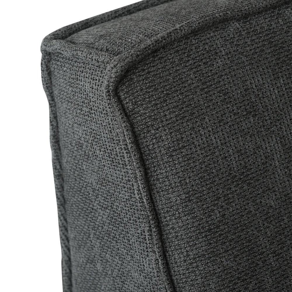 Essential Classic Floor Sofas | Black Chenille and Linen Couch Sectionals 6-seaters
